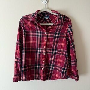 Basic Editions Red and Black Plaid Shirt